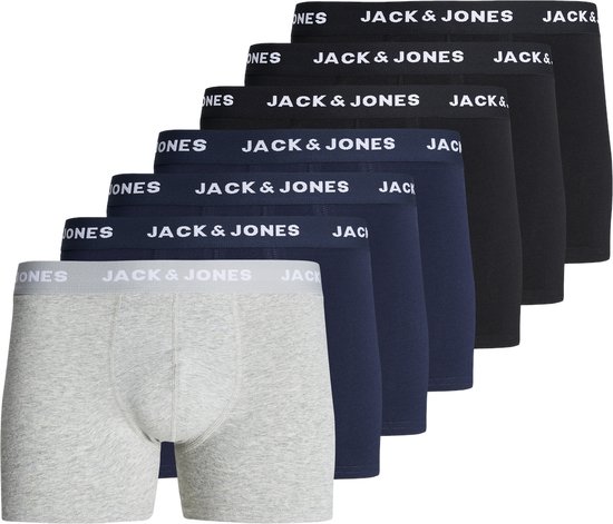 Jack & Jones Heren Boxershorts Effen Trunks JACANTHONY 7-Pack - Maat XL