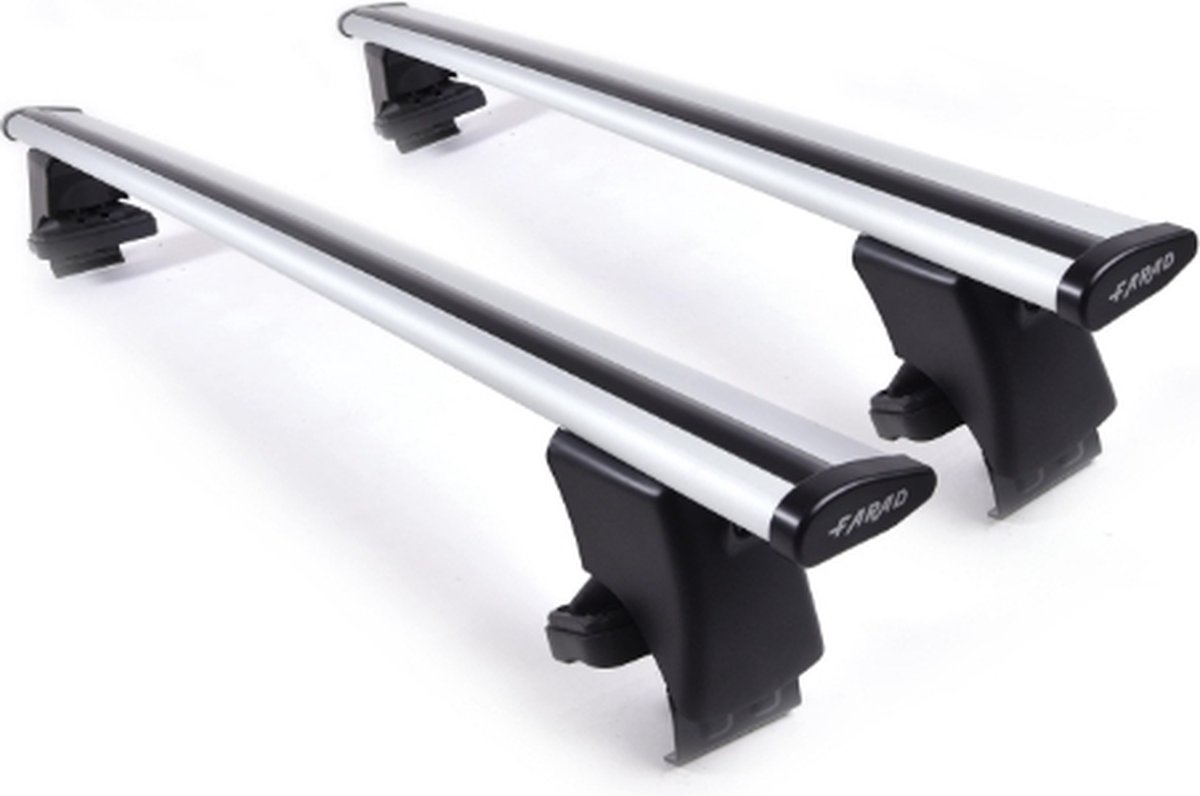 Dakdragers geschikt voor de Renault Megane E-tech 2022 en later glad dak - Aluminium - Hoog laadvermogen 100kg - Wingbar - Zilver - Merk Farad