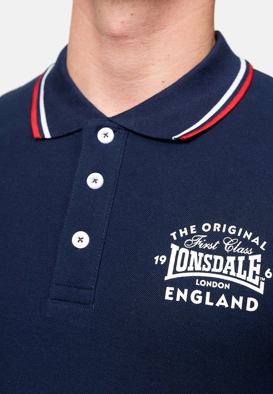 Lonsdale Polo Shirts Moyne Poloshirt normale Passform Navy/Red/White-L