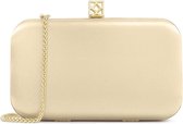 Beige clutch bag with eye-catching clasp