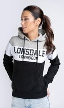 Lonsdale Damen Hoodie Penbryn Kapuzensweatshirt Black/White/Marl Grey-XL
