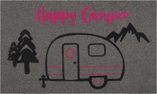 Wecon home - Doormats - Happy Camper - 100% kokosvezel - Dikte: 18mm