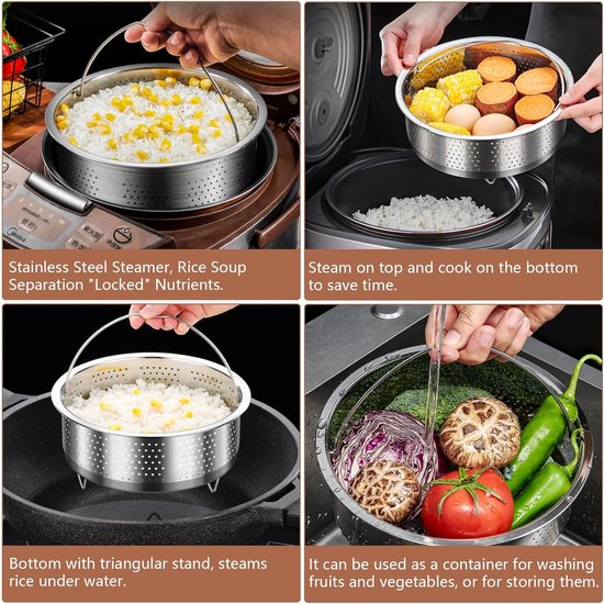 5 Pcs Support Cuisson Vapeur Acie Inoxydable En Conserve Acier Rack De