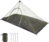 Moustiquaire de camping, 220 x 120 x 100 cm, moustiquaire légère outdoor, moustiquaire compacte pour voyage, tente anti-moustique étanche avec fermeture éclair pour camping, randonnée, vert
