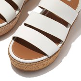 FitFlop Eloise Leather/Cork Strappy Wedge Sandals WIT - Maat 37