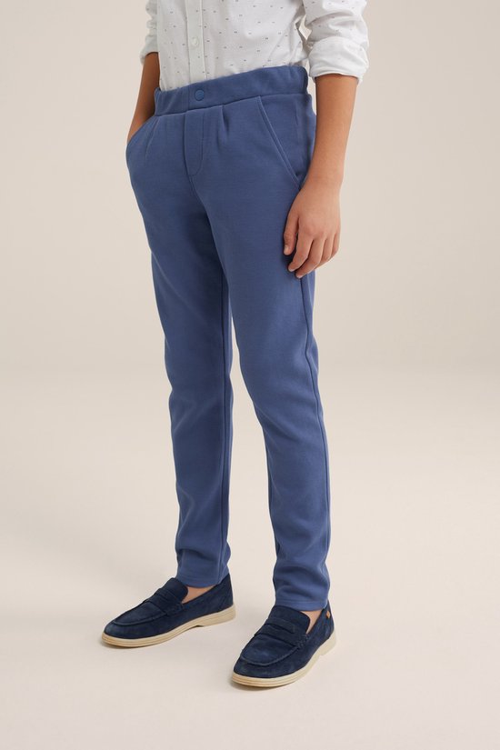 WE Fashion Jongens slim fit pantalon met structuur