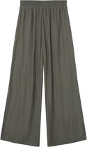 Pantalon large aspect satin vert kaki Matcha - Grace & Mila