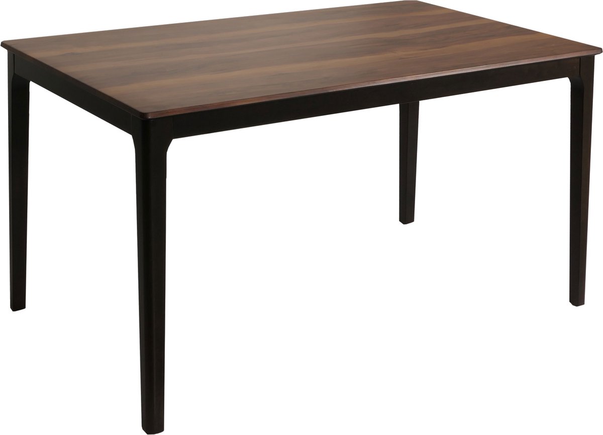 MCW Eetkamertafel MCW-M55, eettafel, massief hout HDF laminaat melamine 135x80cm, sheesham hout look, donkere poten bruin