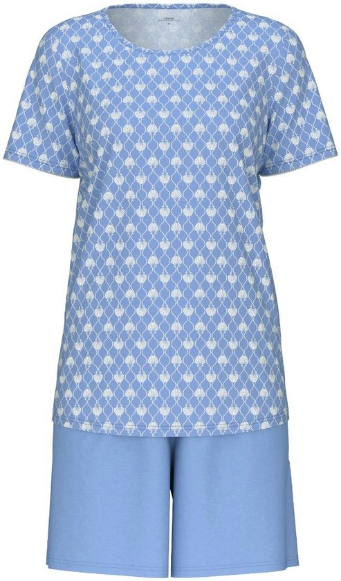 Calida Shell Nights Pyjama korte broek - 399 Blue - maat 40/42 (40-42) - Dames Volwassenen - 100% katoen- 43253-399-40-42