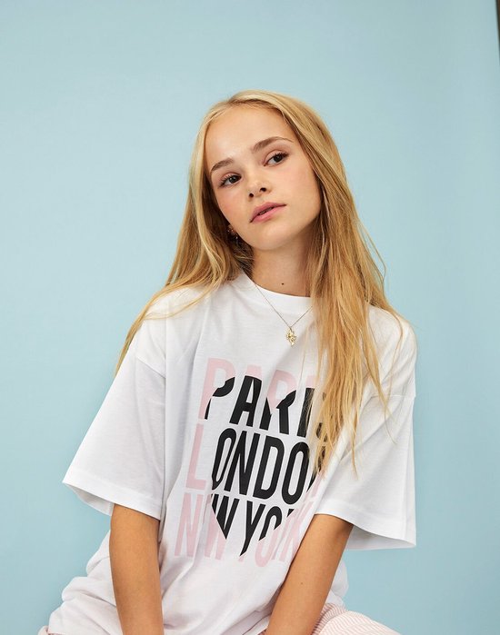 Hound Oversized Tee Ss Tops & T-shirts Meisjes - Shirt - Wit - Maat 128