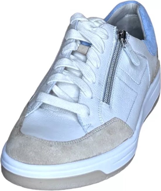 Durea Sneaker wit taupe blauw K (Maat - 4,5, Kleur - Wit)
