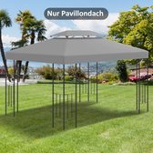 Toit de remplacement pour pavillon en métal, pavillon de jardin, tente de fête, tente de jardin en polyester 3x4m gris clair