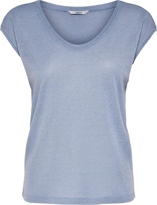 ONLY ONLSILVERY S/S V NECK LUREX TOP JRS NOOS Dames Top