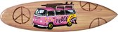 Bali-Dreams Wanddecoratie surfplank/surfboard VW busje roze 49x14 cm