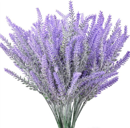 Fleurs de lavande artificielles, 12 pièces, fausse plant de lavande pour Table de mariage, jardin, Patio, décoration de maison (violet)