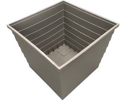BERA WaterUps zelfwaterende Bloempotten voor Buiten - Grijs - 48x48x43 cm - Plantenbakken voor Buiten