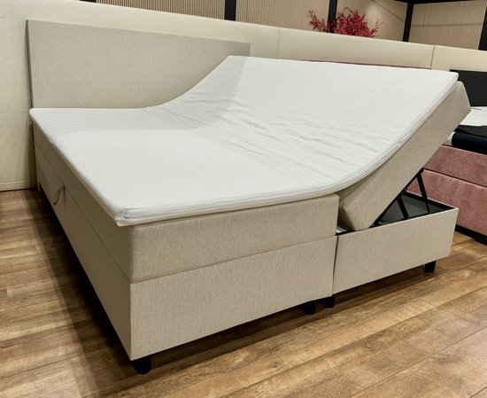 Luxe Opberg Boxspring Set Wings 180x200 Beige creme