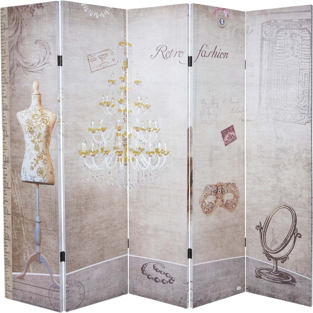 Cosmo Casa Fotoscherm - Vintage Look - Kamerscherm - Glitter - Retro Mode - 180x200cm veelkleurig