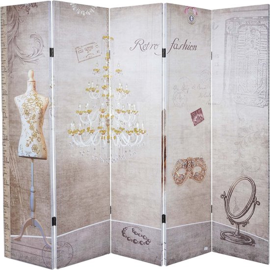 Cosmo Casa Paravent Photo - Look Vintage - Séparateur de Pièce - Glitter - Mode Rétro - 180x200cm