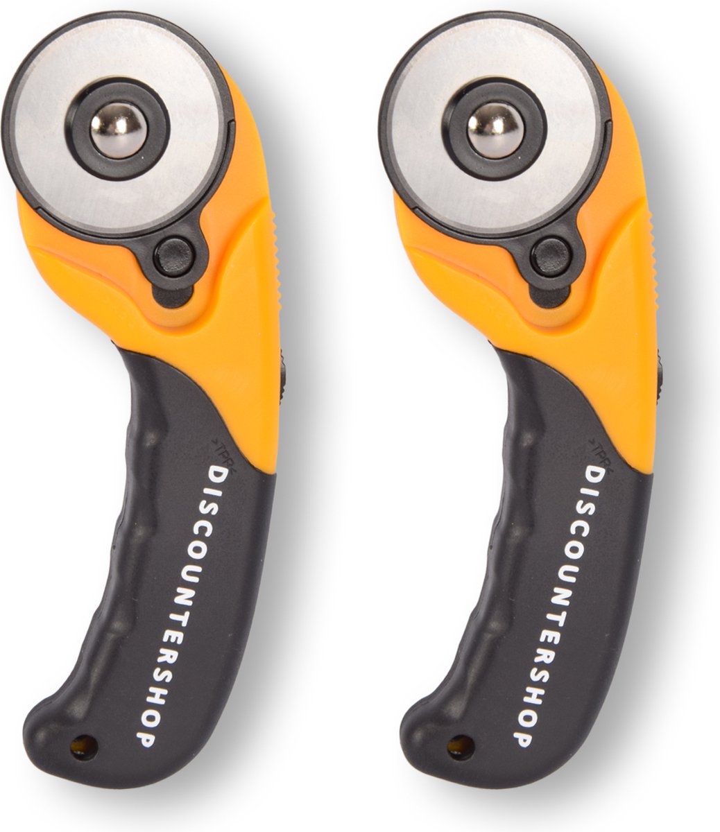 Set van 2 Rolmessen 45 mm - Rotary Cutter - Stofschaar - Stofsnijder - 17x1.8x6 cm - Ergonomisch Handgreep - Ideaal voor Knutselen, Klussen, Huishouden, Kantoor & School