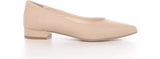 MAURY Ballerine op kleine hak, beige leder