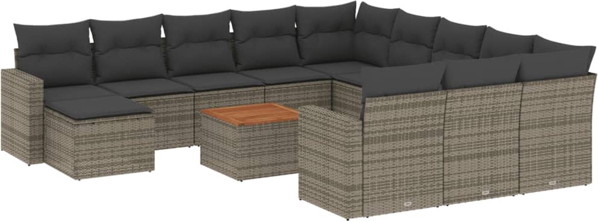 vidaXL Patio - Sofa - Set - 11-zits - Grey Grijs