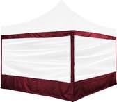 Zijwand pour tente de fête en vrac - Parois latérales - Tente de fête facile à monter - Tente de fête - Pavillon - Avec fenêtre - 1,26 kg - Polyester - Rouge - 300 x 300 cm