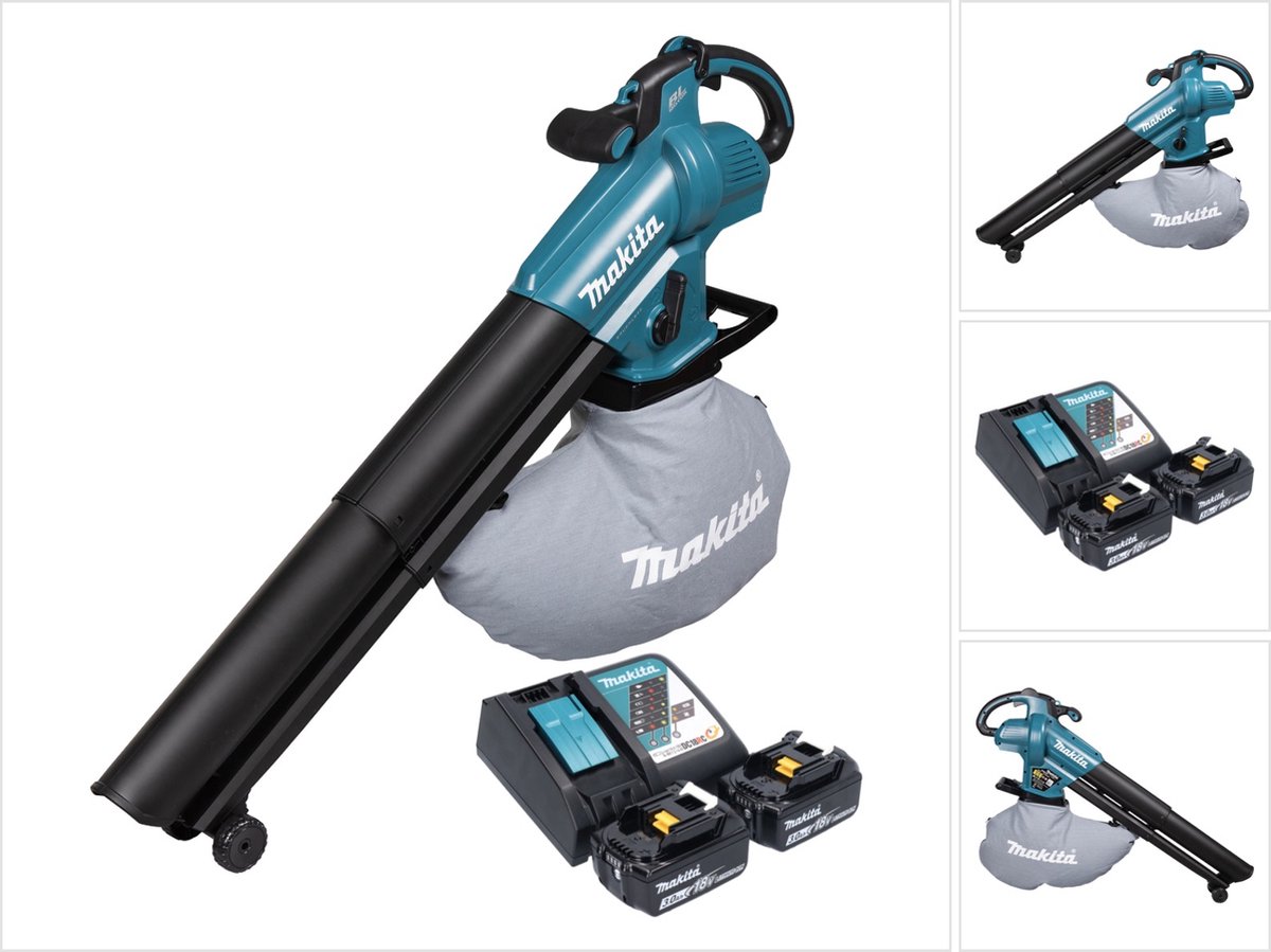 Makita DUB 187 RF2 accu bladblazer en bladzuiger 18 V borstelloos + 2x accu 3,0 Ah + oplader