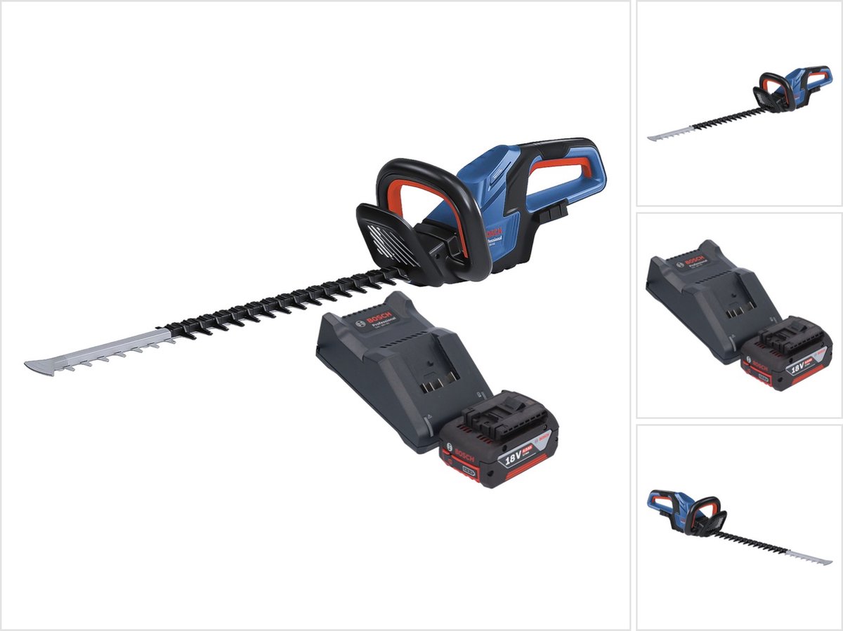 Bosch GHE 18V-60 Professionele accu heggenschaar 18 V 60 cm borstelloos + 1x accu 4.0 Ah + lader