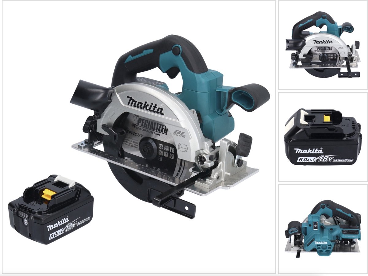 Makita DHS 661 G1 accu-handcirkelzaag 18 V 165 mm borstelloos + 1x accu 6,0 Ah - zonder oplader