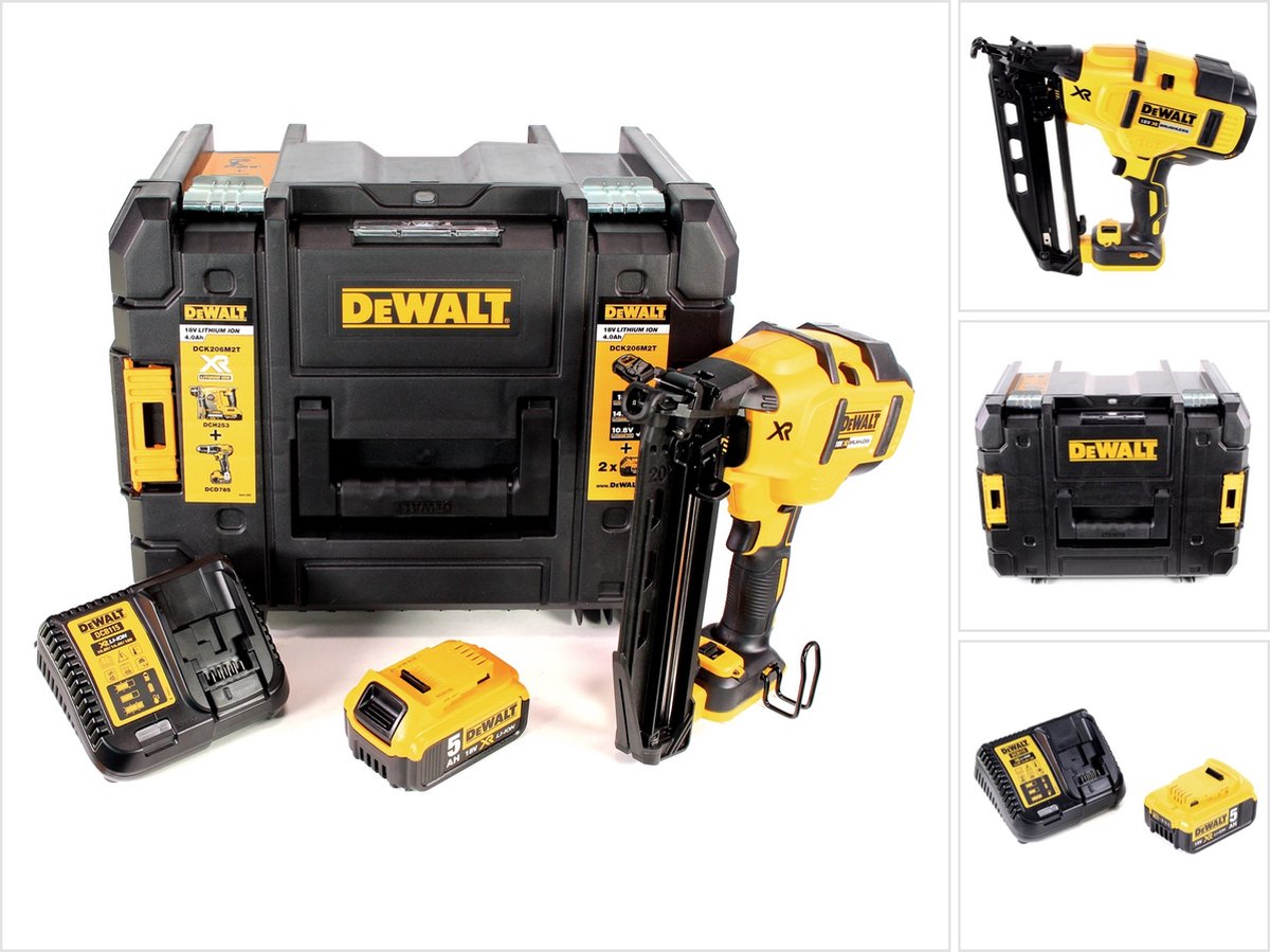 DeWalt DCN 660 P1 accuspijkerapparaat 18V 32-63mm borstelloos + 1x accu 5,0Ah + lader + koffer