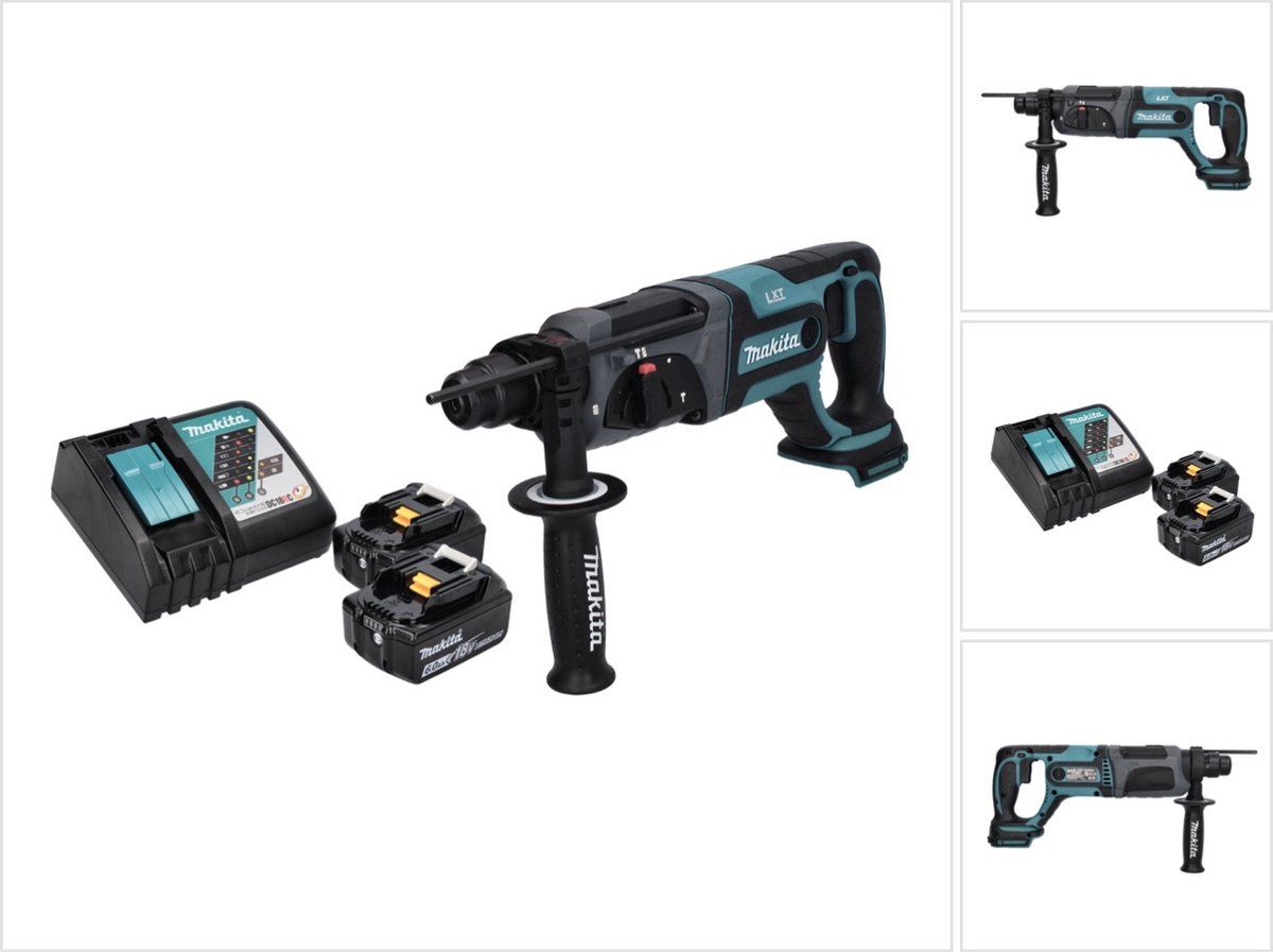 Makita DHR 241 RG accu boormachine 18 V 2.0 J SDS plus + 2x accu 6.0 Ah + lader