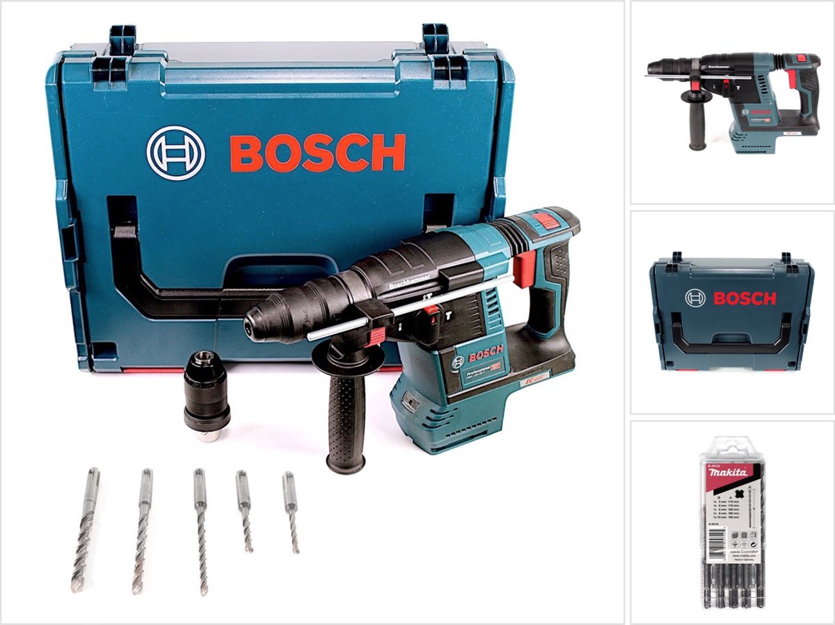 Bosch GBH 18V-26 F accu-boorhamer 18V 2,6J SDS-Plus in L-Boxx met 5-delige SDS-VPlus-hamerboorset