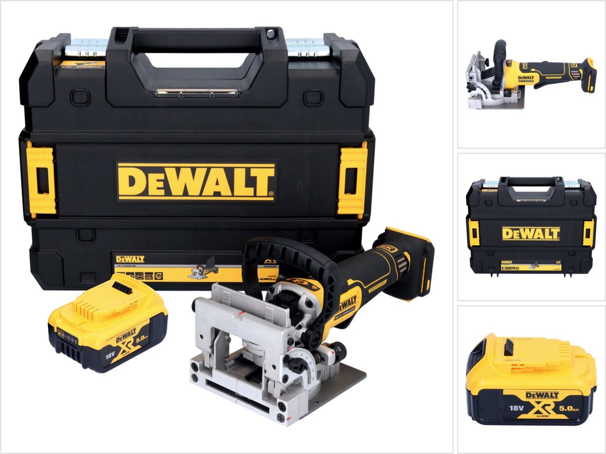 DeWalt DCW 682 NT accu platte deuvelfrees 18 V 102 x 20 mm borstelloos + 1x Powerstack accu 5.0 Ah + TSTAK - zonder lader