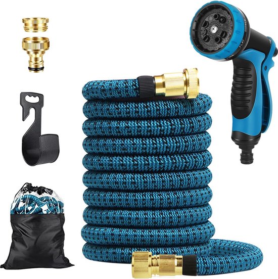Tuyau D'arrosage Extensible 15 M - 7 Fonctions - Pour Jardin, Lavage Voiture, Animaux
