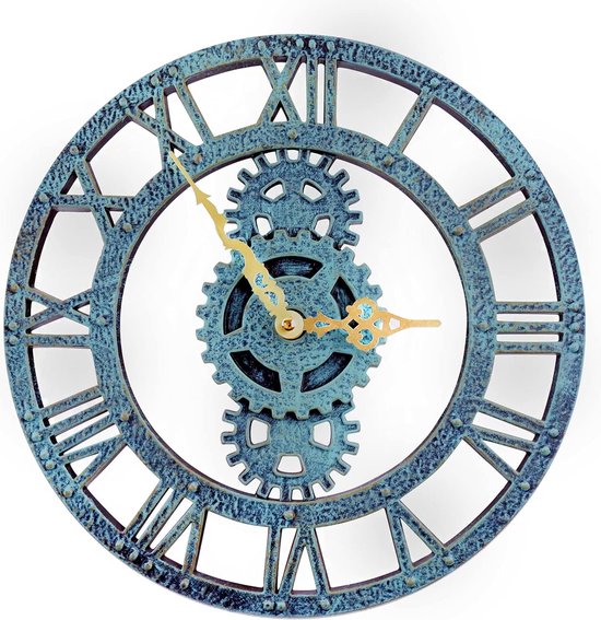 Industriële buitenwandklok 30 cm - Vintage tuinklok waterdicht - Koper