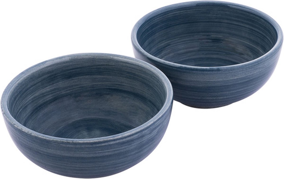 Bowls and Dishes Mano Aardewerk Schaaltje Kommetje Tapasschaaltje Klein Schaaltje Servies Schaaltje Woonaccessoire 2 Stuks Ø 11 cm Blauwgrijs set 2 pcs