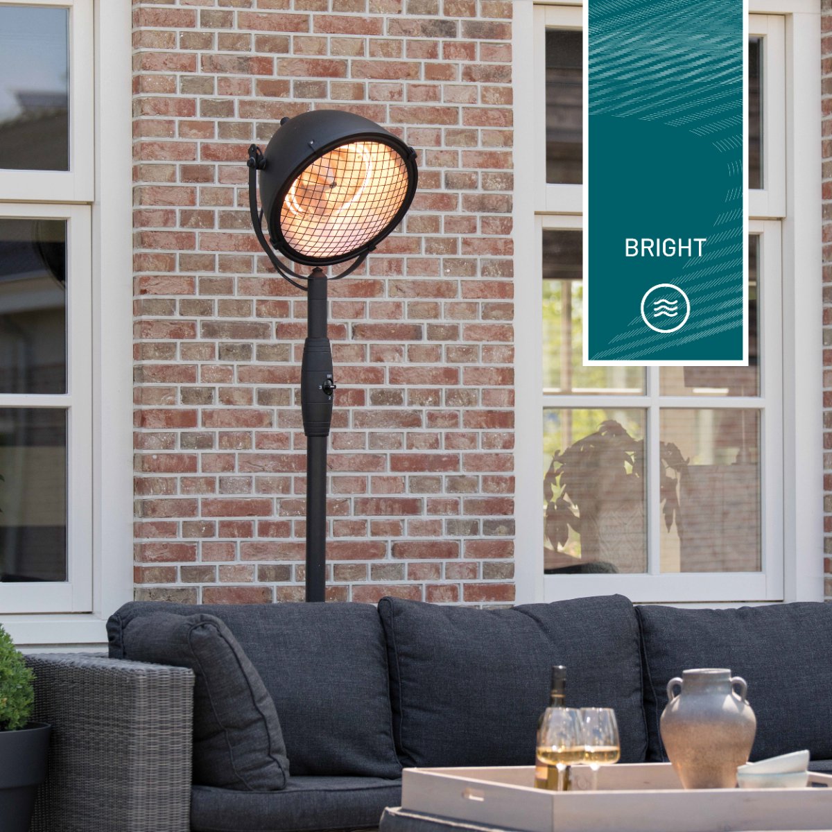 Sunred Indus Bright 2100 W - Freestanding patio heater - Black