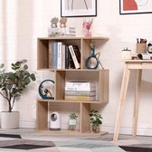 Boekenkast plank eiken kantoor modern hedendaags dubbelzijdig houten verdeler Home Day 70x23.5x96 Vrijstaande rekken kubus wandontwerp entree woonkamer