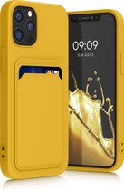 kwmobile telefoonhoesje geschikt voor Apple iPhone 12 / iPhone 12 Pro - Hoesje met pasjeshouder - TPU case in stralend geel