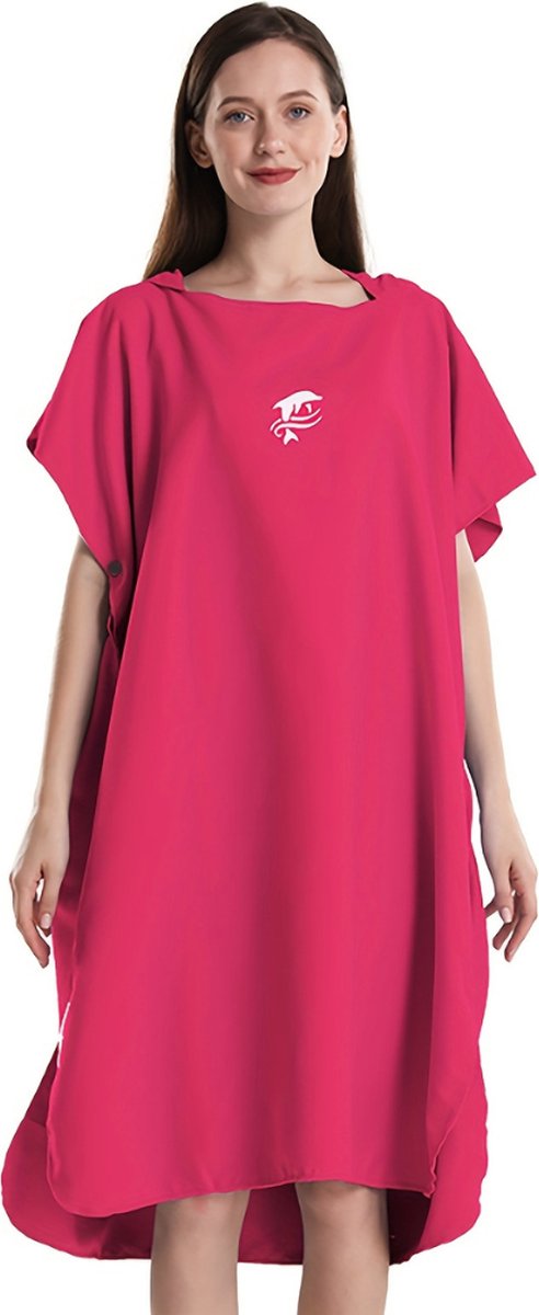 Nivard Surf Poncho - Dames - Heren - Omkleed Handdoek - Volwassenen - Zacht - Poncho - Rood