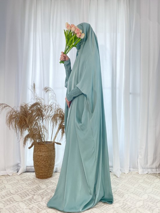 Nivard Vêtements de prière Femmes - Abaya - Vêtements islamiques - Khimar - Jilbab - Femme - Alhamdulillah - Rose