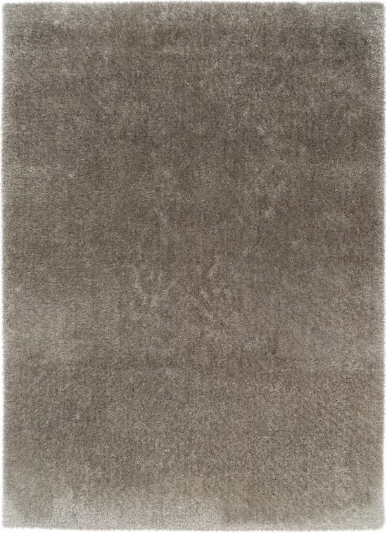 Hoogpolig Vloerkleed | Tapijt | Glamour | Zilver | 80x150 cm