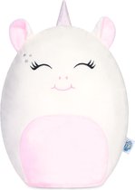 SQUISHBRUBIES Emily de Eenhoorn - Superzachte Pluche Knuffel - Kawaii Knuffel - Squishy - Speelgoed - 35 cm - wit en roze