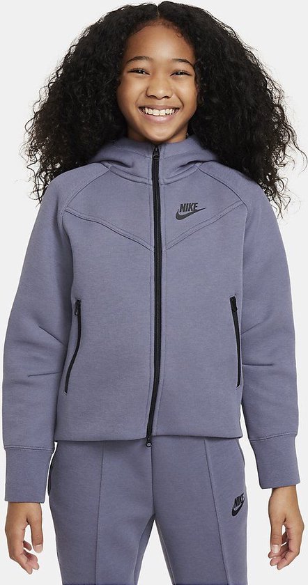 Nike Sportswear Tech Fleece Sweat à capuche Kids Carbone clair Taille 158/170