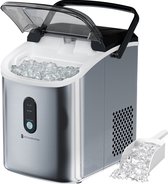 KitchenBrothers Nugget IJsblokjesmachine - 1.1L - Crushed Ice Maker met IJsschep – Draagbaar – 15kg/24 uur - RVS