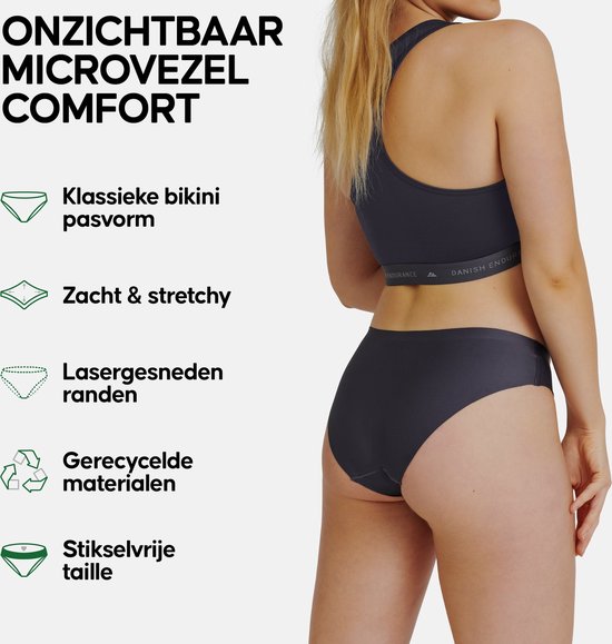 DANISH ENDURANCE Naadloze Bikini Slips voor Dames- Sporten & Iedere dag- 6-pack- Veelkleurig- XXL - DANISH ENDURANCE
