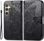 Coverup Vlinder Book Case - Geschikt voor Samsung Galaxy S24 Hoesje - Zwart