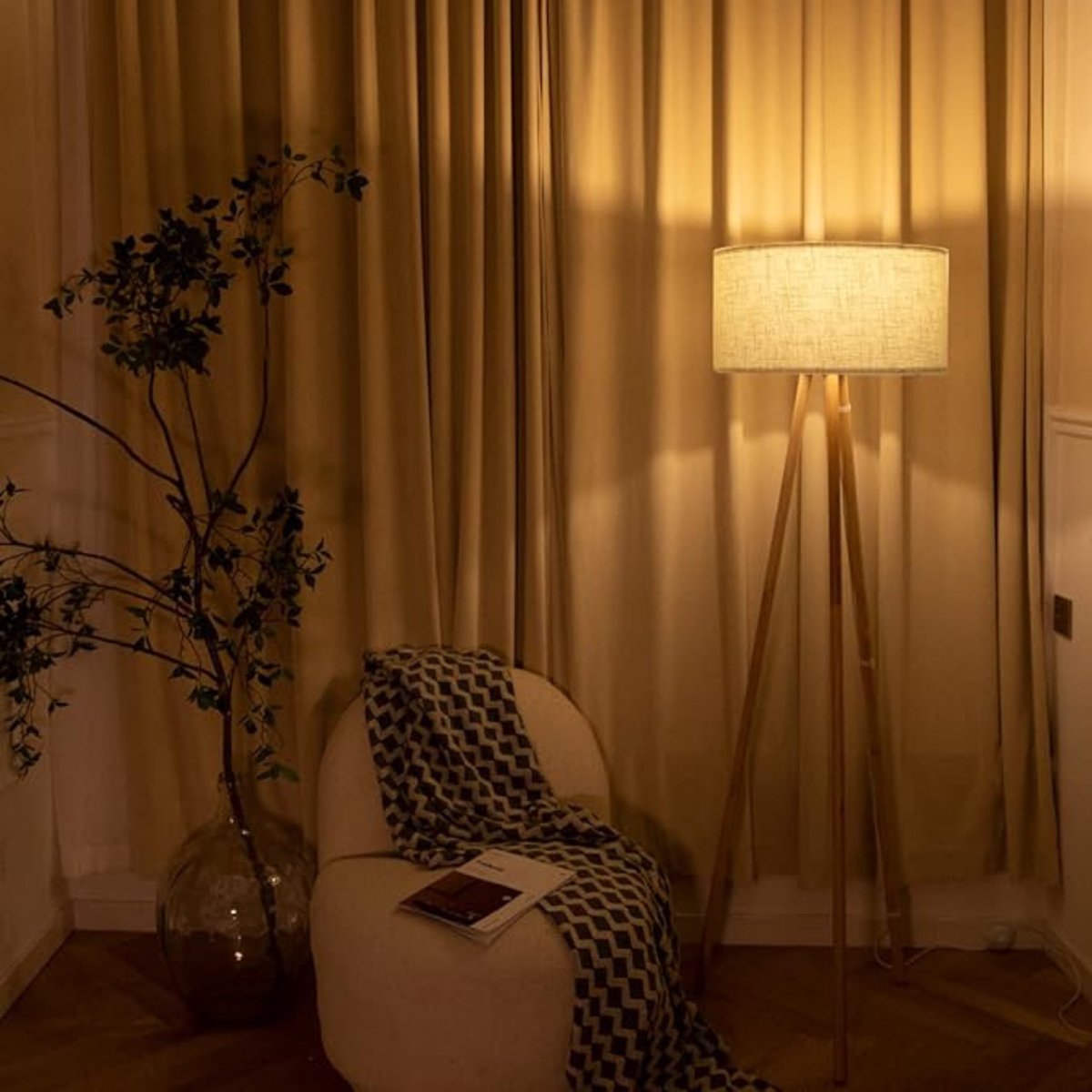 Houten Scandinavische vloerlampen kopen? ✔️ Tot 51% korting
