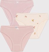 Petit Bateau Set de 3 culottes en coton pour enfant Caleçon Filles - Multicolore - Taille 104